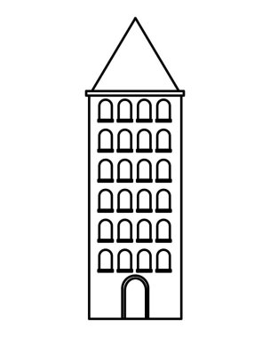 windows ile kentsel tasarım vektör çizim bina modern çizgi