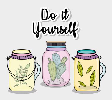 Karikatür kavramı vektör çizim grafik tasarım bahçe kendinizi yapmak