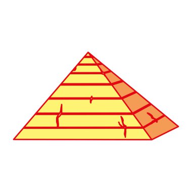 Duo renk giza piramit Mısır turizm seyahat vektör çizim