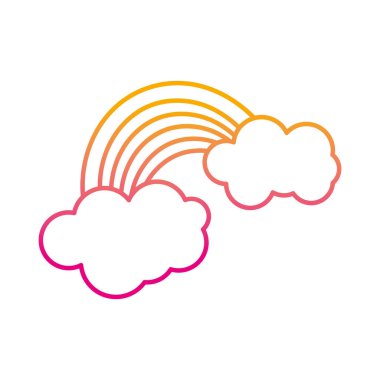 satır doğa parlak gökkuşağı gökyüzü vektör çizim bulutlarda ile bozulmuş