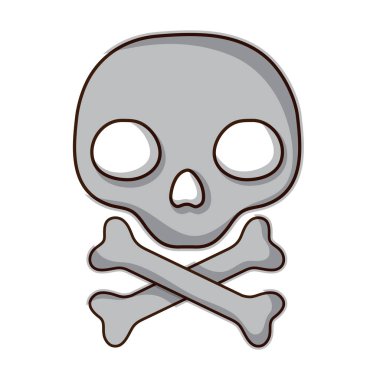tehlike kafatası uyarı ölüm sembolü. Vektör çizim 