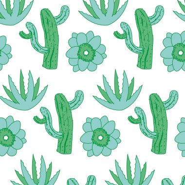 Duo renk doğa kaktüs çiçek ve bitki arka plan vektör çizim ile