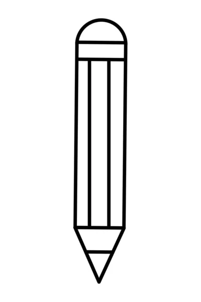 Line Draw Artistic Pencil School Object Vector Illustration — Stock Vector