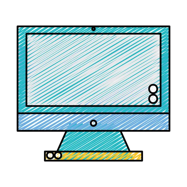 Einfaches Computersymbol Vektorillustration — Stockvektor