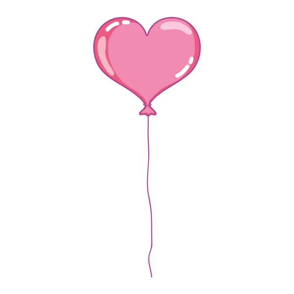 心脏气球飞行的对象到庆祝向量例证 — 图库矢量图片