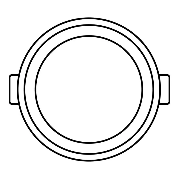 Línea Metal Olla Cocina Utensilio Vector Ilustración — Archivo Imágenes Vectoriales