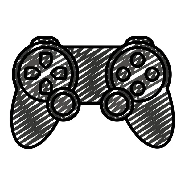Doodle Videospiel Controller Spielkonsole Objektvektor Illustration — Stockvektor