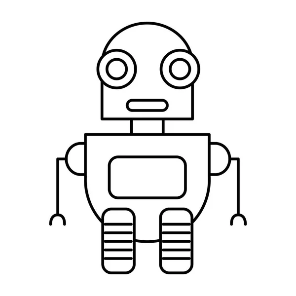 Tecnología Robot Futurista Línea Con Ilustración Vectores Inteligencia Artificial — Vector de stock