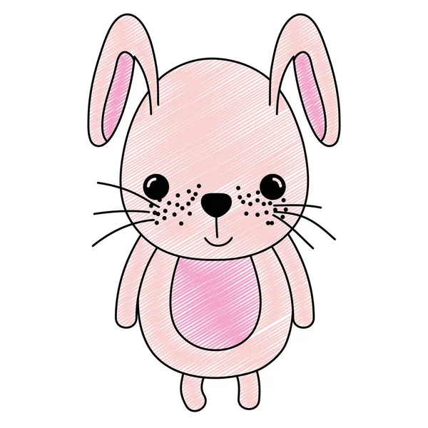 Gribouiller Mignon Lapin Animal Sauvage Personnage Vectoriel Illustration — Image vectorielle