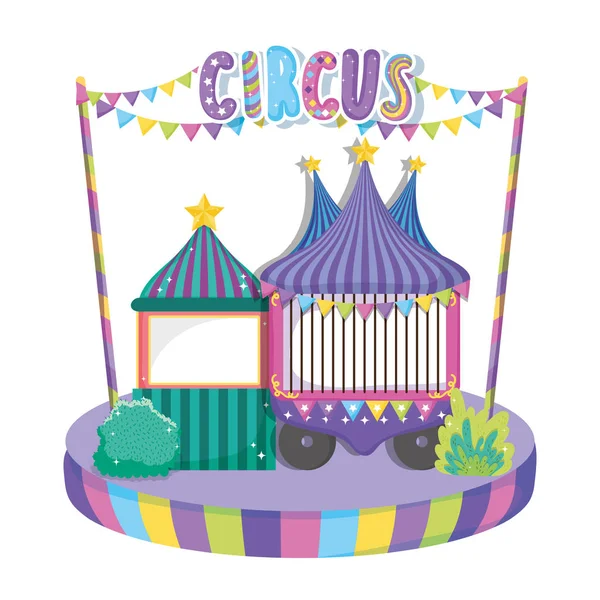 Circus Car Store Party Entertainment Vector Illustration — Stock Vector