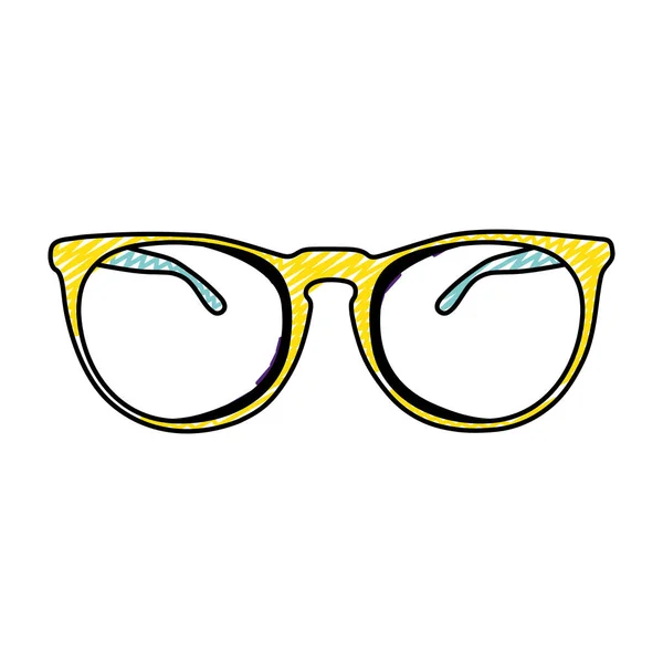 Doodle Glasögon Objekt Optisk Med Ram Stil Vektorillustration — Stock vektor