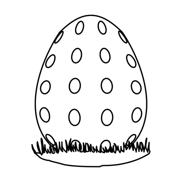 Lijn Easter Egg Met Punten Decoratieve Ontwerp Vectorillustratie — Stockvector