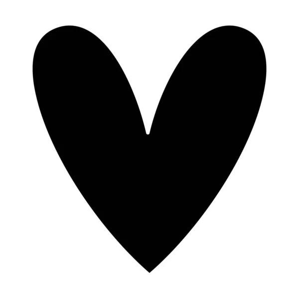 Silhouette Heart Icon Symbol Love Passion Design Vector Illustration — Stock Vector