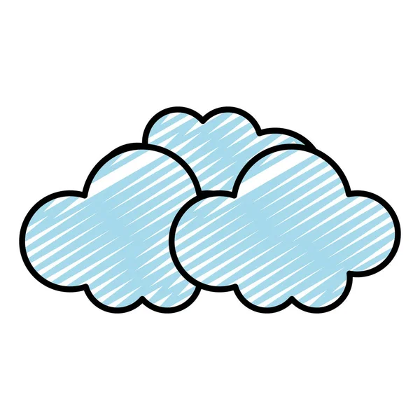 Doodle Nature Clouds Design Weather Sky Vector Illustration — Stock Vector