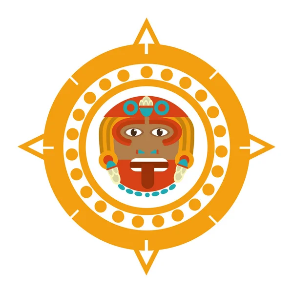 Sol Deus Calendário Indígena Cultura Vetor Ilustração — Vetor de Stock