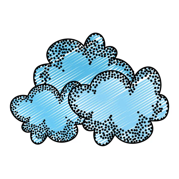 Doodle Natur Niedlich Wolken Wetter Himmel Vektor Illustration — Stockvektor