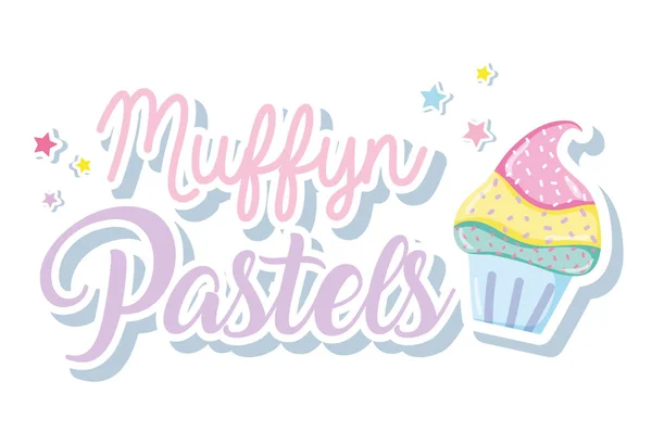 Muffin Punchy Pastels Vector Illustration Graphic Design — Stock Vector