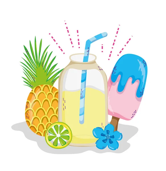 Delicious summer juice cartoon vector illustration graphic design