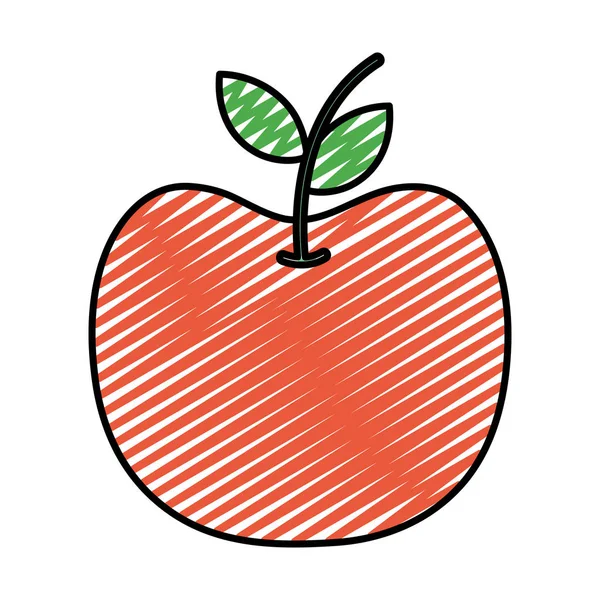 涂鸦美味的苹果有机水果与维生素矢量例证 — 图库矢量图片