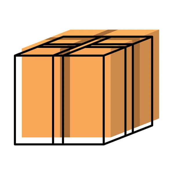 Caja Grunge Paquete Objeto Entrega Ilustración Vectorial — Vector de stock