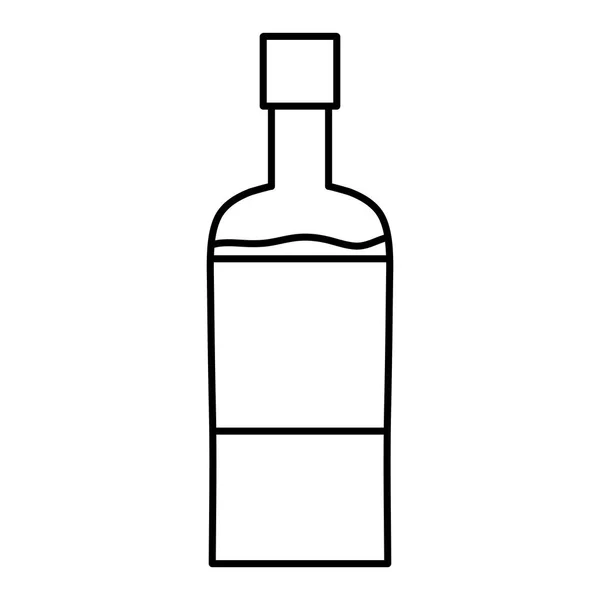 Línea Bebidas Cítricas Dulces Frías Ilustración Del Vector Botella — Archivo Imágenes Vectoriales