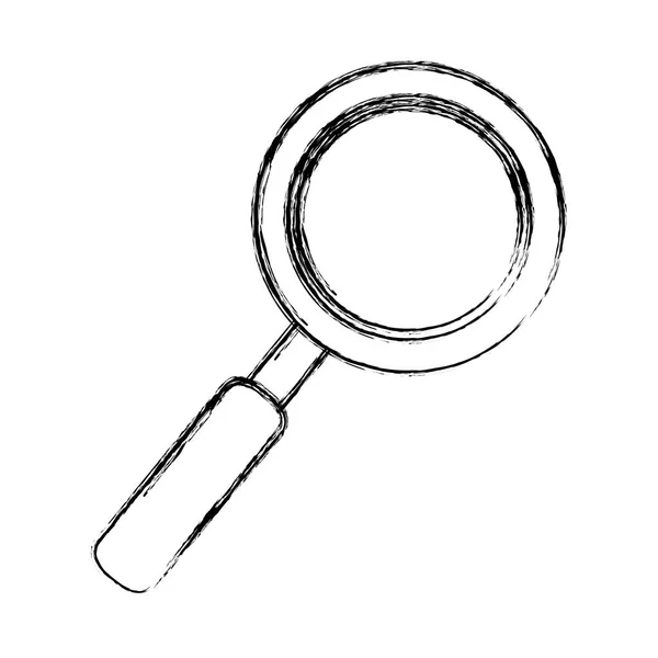 Grunge Optical Magnifying Glass Tool Search Vector Illustration — Stock Vector