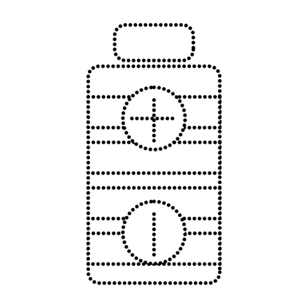 Noktalı Şekil Güç Pil Şarj Enerji Teknoloji Vektör Çizim — Stok Vektör