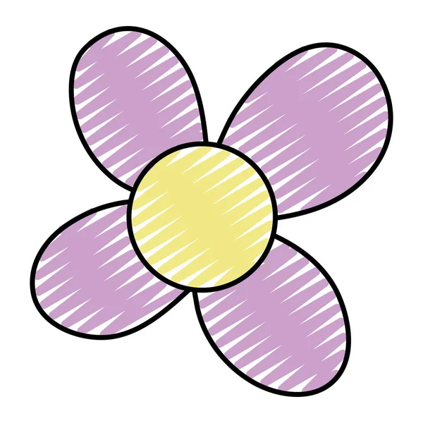 Doodle Spring Beautiful Flower Cute Petals Vector Illustration — Stock Vector