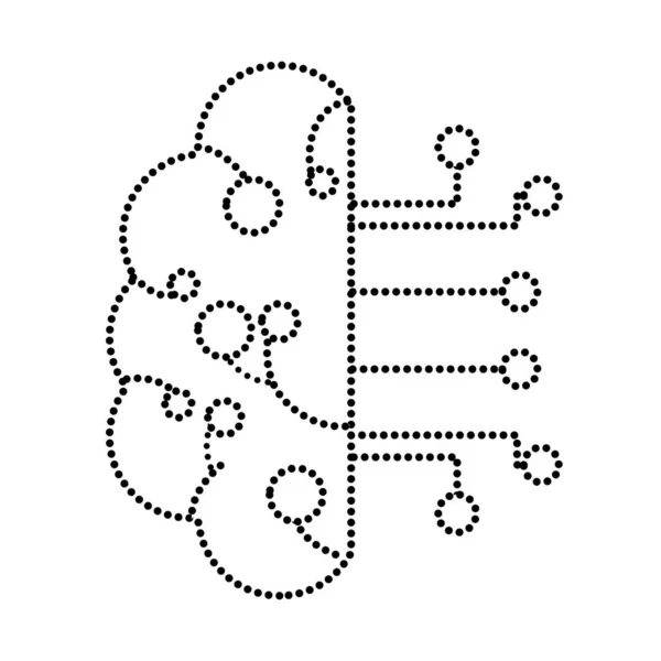 Усеянная Форма Искусственного Интеллекта Схемам Мозга Технологическая Векторная Иллюстрация — стоковый вектор