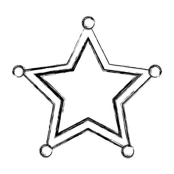 Grunge Western Sheriffs Stern Objekt Symbol Vektor Illustration — Stockvektor