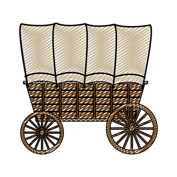 Doodle Antal Med Hjulet Resor Transport Fordon Vektorillustration — Stock vektor