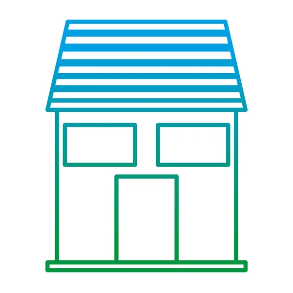 Degraded Line House Residense Windows Door Design Vector Illustration — Stock Vector