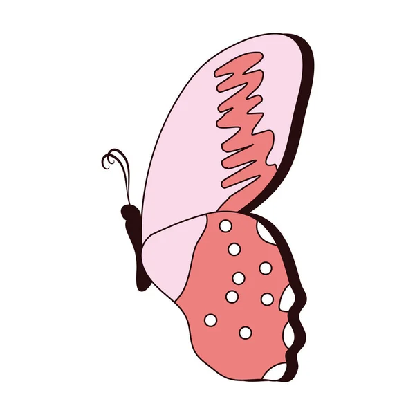 Belleza Mariposa Insecto Con Alas Decoración Vector Ilustración — Vector de stock