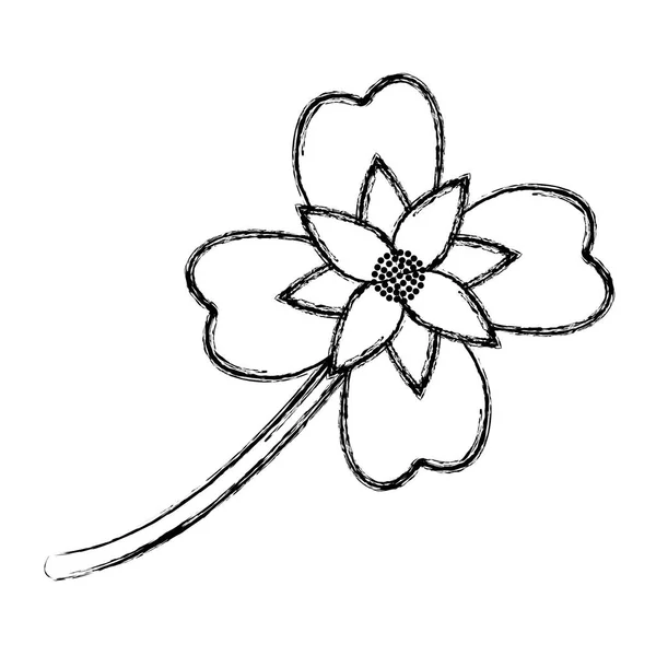Grunge Cute Natural Flower Plant Petals Vector Illustration — Stock Vector