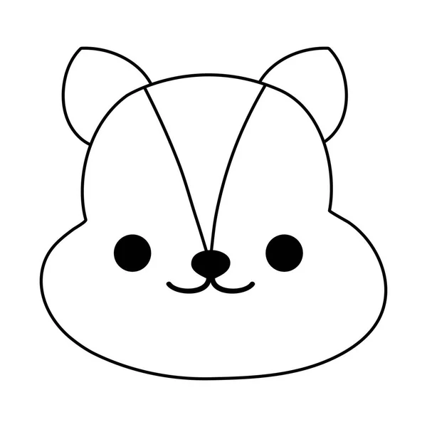 Γραμμή Χαριτωμένο Chipmunk Κεφάλι Άγριων Ζώων Διανυσματικά Εικονογράφηση — Διανυσματικό Αρχείο
