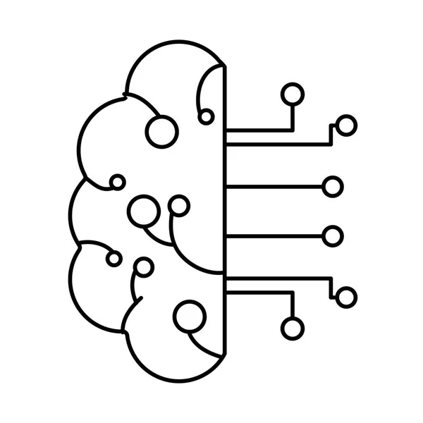 Línea Inteligencia Artificial Los Circuitos Cerebrales Tecnología Vector Ilustración — Archivo Imágenes Vectoriales