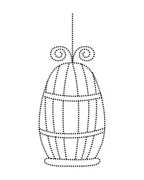 Διάστικτο Σχήμα Μεταλλικό Πουλί Κλουβί Αντικειμένου Σχεδίασης Εικονογράφηση Φορέα — Διανυσματικό Αρχείο