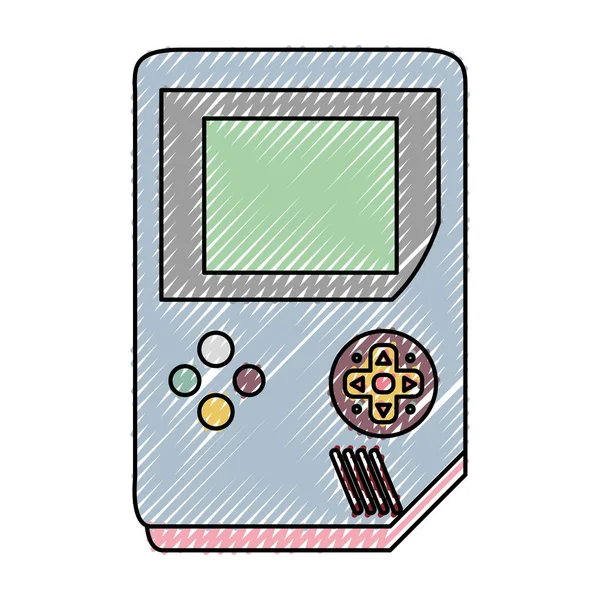 Doodle Gamepad Elektroniczny Symulator Konsoli Projekt Wektor Ilustracja — Wektor stockowy