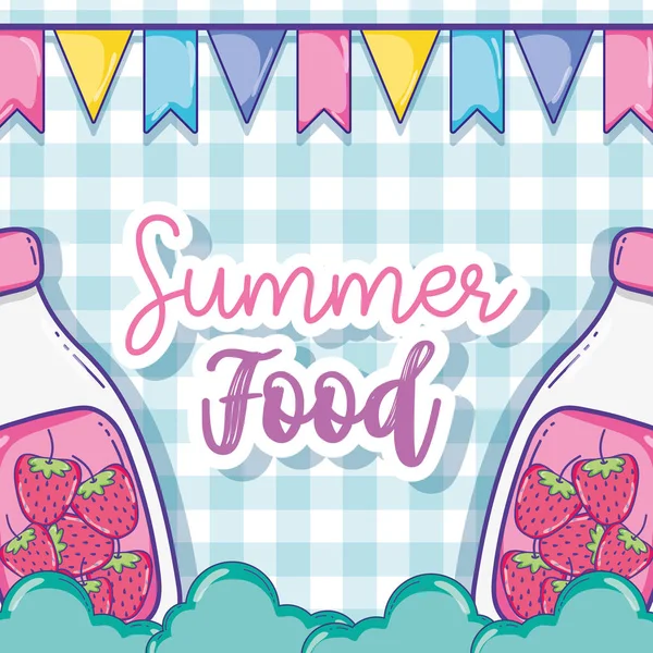 夏のジュースや食品のベクター イラスト グラフィック デザイン — ストックベクタ