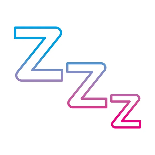 Línea Degradada Zzz Sueño Símbolo Ilustración Vectorial Descanso Nocturno — Archivo Imágenes Vectoriales
