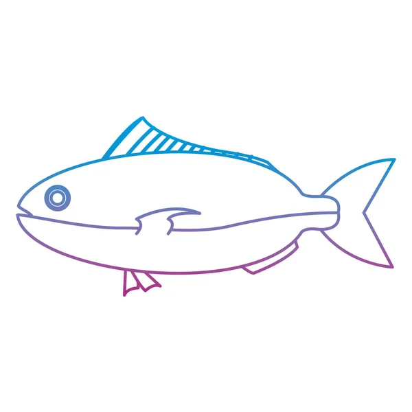 Деградированная Линия Здоровой Рыбы Морепродукты Подготовлены Векторные Иллюстрации — стоковый вектор