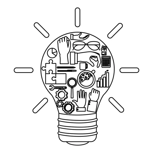電球アイデア創造的な解決のベクトル図 — ストックベクタ