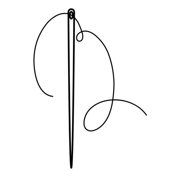 линия иглы швейный портной с помощью нити текстильный инструмент векторной иллюстрации
