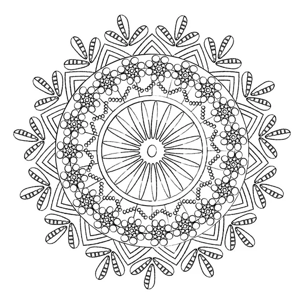 Гранжевий Мандала Прикраса Прикраса Індійського Стилю Векторні Ілюстрації — стоковий вектор