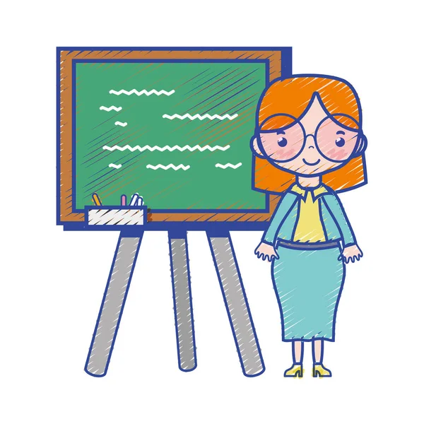 Teacher Teaching Class Lesson Backcoard Vector Illustration — Stock Vector