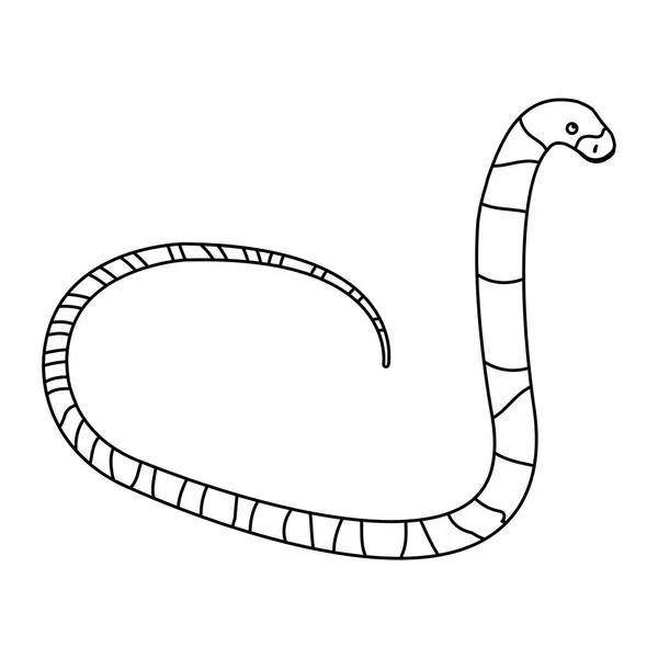 Line Wild Serpent Animal Danger Poison Vector Illustration — Stock Vector