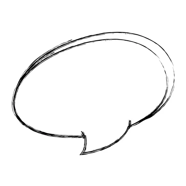 Grunge Oval Chat Blase Sms Vektor Illustration — Stockvektor