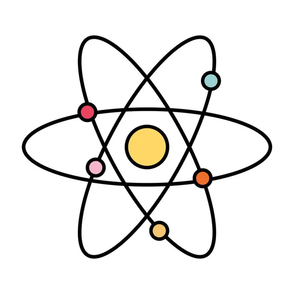 Renk Bilim Yörüngeden Atom Eğitim Vektör Çizim Fizik — Stok Vektör