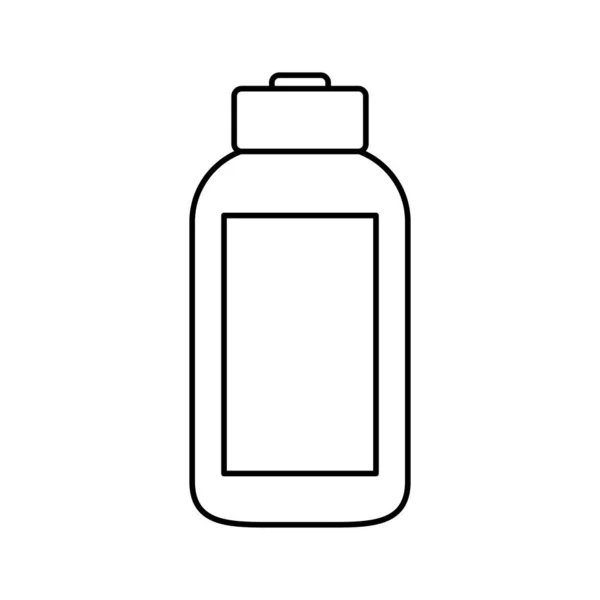 宿題ランドリー活動ベクトル図の線洗剤ボトル — ストックベクタ