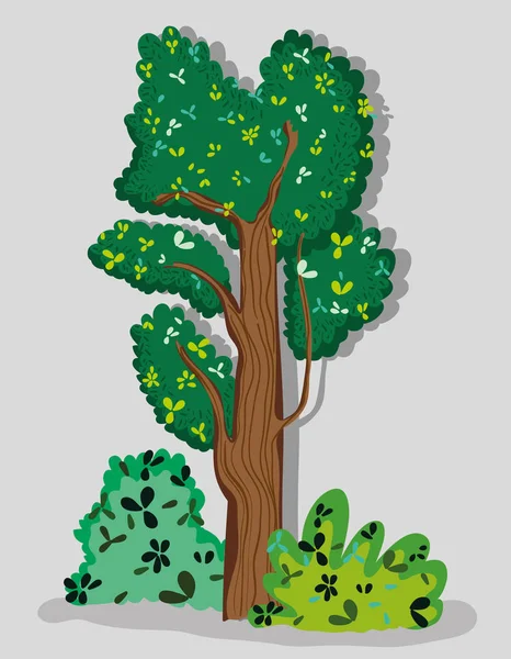 Drzewo Las Białym Tle Wektor Grafika Ilustracja — Wektor stockowy